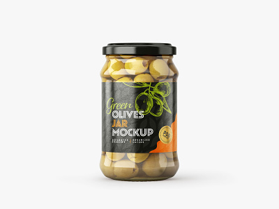 Olives Jar Mockup Set branding can design green illustration jar logo mockup mockup design mockup template olive packaging photorealistic photorealistic mockup realism