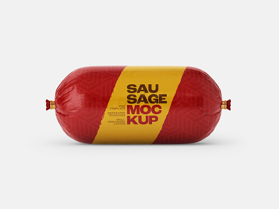 Sausage Chub Mockup Set branding design food illustration logo meat mockup mockup design mockup template packaging photorealistic photorealistic mockup realism