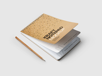 Kraft Notepad Mockup Set, Sketchbook
