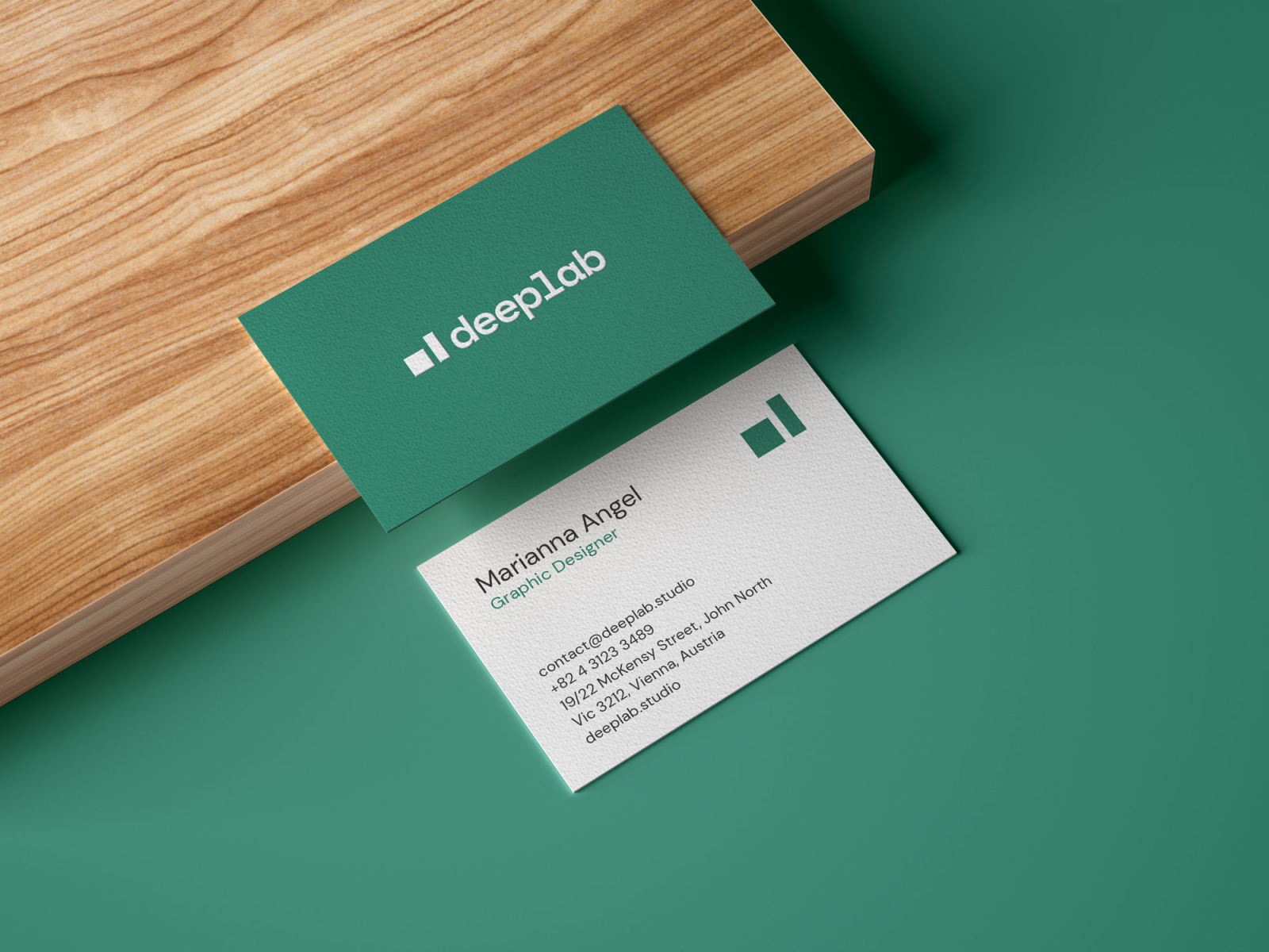 Download Free Realistic Business Card Mockup On Wooden Board By Deeplab Studio On Dribbble