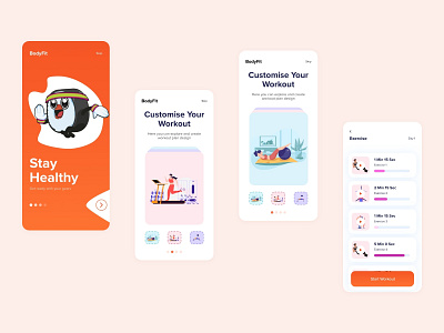 Onboarding experience for a fitness app.