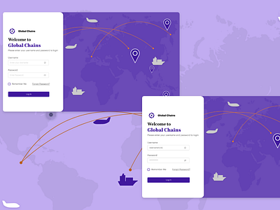 Supply Chain - Web App Login Concept