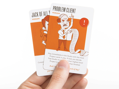 Creative Clash Person Cards board game cards client copywriting graphic design illustration skills