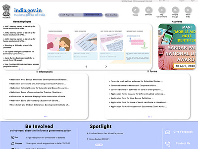 Redesigned: India Govt Website design figma figmadesign flat minimal ui web webdesign website website design