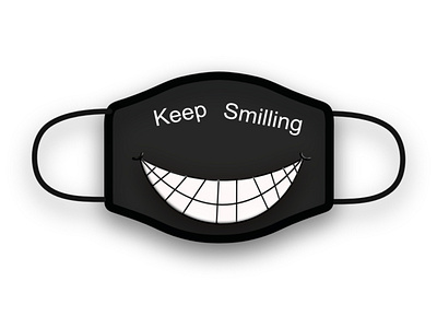 Mask Design - Keep Smilling artist branding covid 19 design flat illustration mask minimal product design