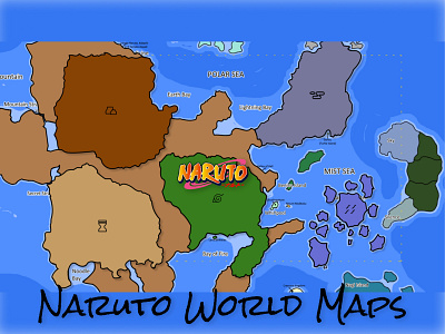 Naruto WorldMap affinitydesigner animeart artist design doodleart figmadesign flat illustration map minimal naruto worldmap