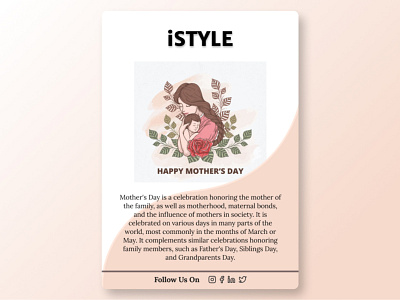 Mother's Day Card - IStyle Brand NewsLetter branding design doodleart figma figmadesign flat illustration minimal typography