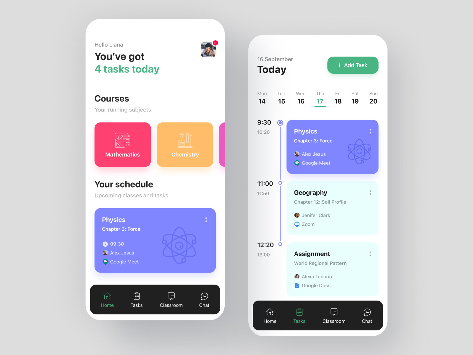 Study Management App Design Task Management Class Schedule By Rifat 