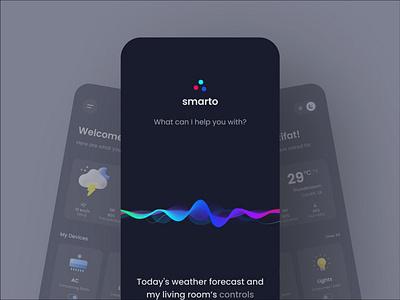 Smart Home App - Dark Mode | Smart Assistant | Voice Assistant