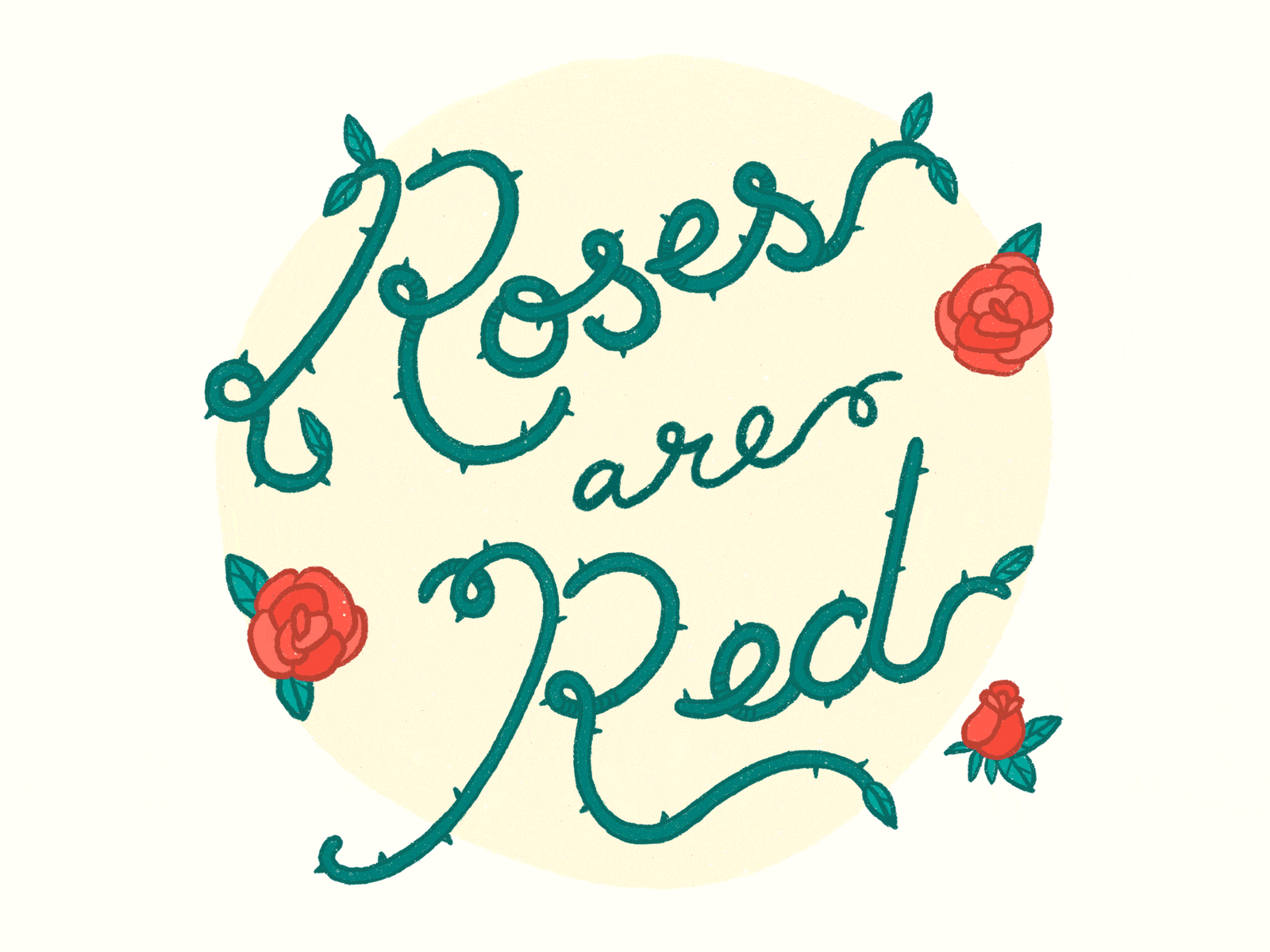 Roses are Red animated gif floral illustration lettering lettering art pastel procreate roses sparkle valentines day violets