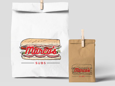 Marco's Subs branding deli fast food food and drink illustration logo logo design restaurant sandwich vector visual identity