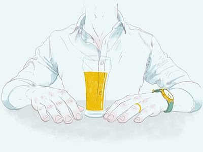 Having a pint adobe fresco beer digital illustration drawing editorial fashion hands illustration lifestyle raster sketch subtle