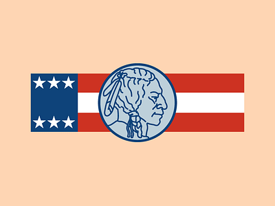Nickel Icon & US Flag Bar coin flag icon illustration illustrator vector