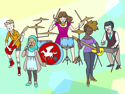 Girls Rock DC Illustration digital drawing illustration people photoshop trans women