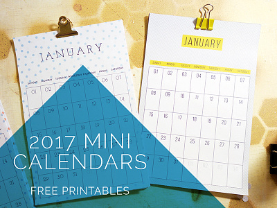 2017 Printable Mini Calendar Freebie