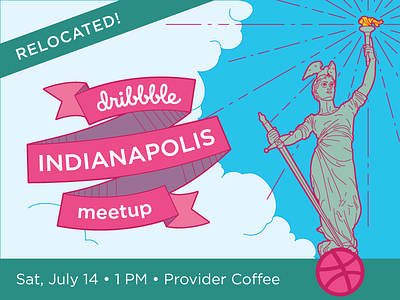 Indy July Dribbble Meetup - UPDATE dribbble event illustration indianapolis indy meetup vector victory