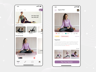 Fitness Engagement App app design fitness ios mobile ui workout yoga