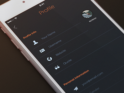 Profile Edit app edit icons ios8 iphone orange pic profile