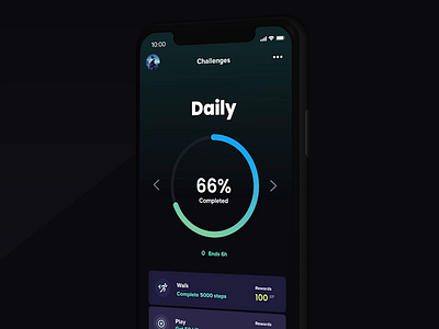 Flytro Daily Challenges 3d animation app challenges daily esports gaming ios mobile ui