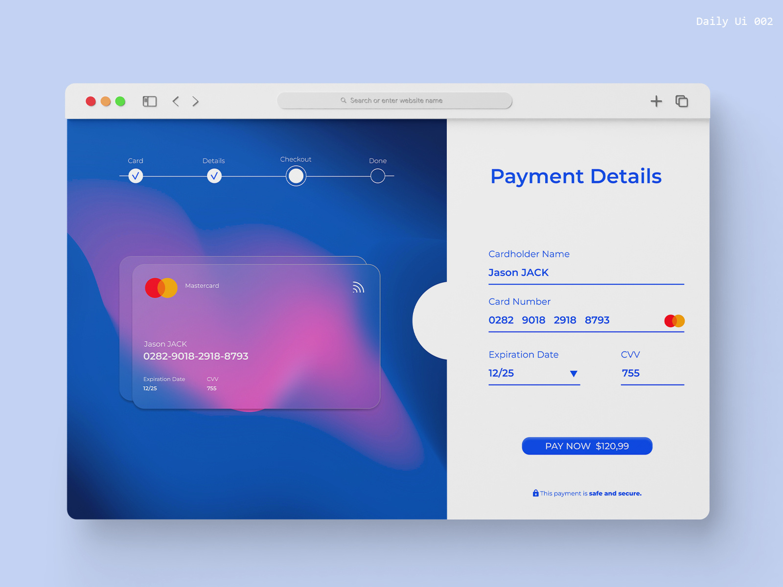 Credit Card Checkout - Daily Ui 002 by Kübra on Dribbble