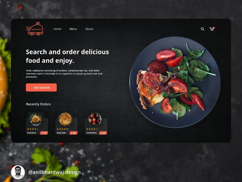 Food Web Landing Page By Anil Bhardwaj On Dribbble