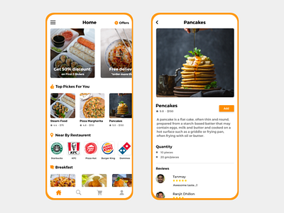 Food App UI Design design food food app food app ui food lovers home screen mockup ui design ui designer ui kit uidesign uiux uxdesign
