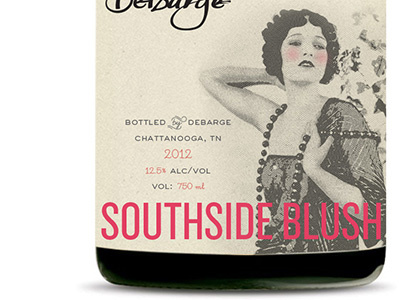 Southside Blush bottle design design etching texture typography wine