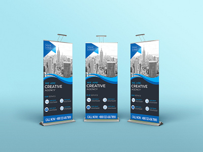 Rol Up Banner banner branding clean colourful cover design creative design graphic design illustration illustrator logo rool up