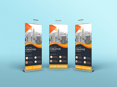 Roll-Up Banner banner design branding business card card color colorful creative graphic design illustration logo rollup