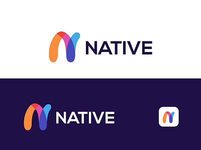 NATIVE LOGO branding flat icon idenity latter logo logos logotype mark symbol