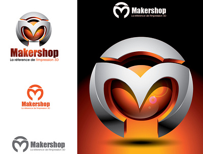 makershop logo design 3d branding colorful crative logo design geometric icon logo logomark logos logotype m modern