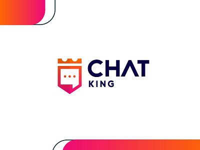 chat king logo design flat icon illustration illustrator logo logodesign minimal modern logo ui
