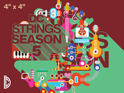 DC Strings sticker branding graphic design helvetica illustrator orchestra sticker stickermule violin washington dc