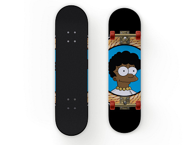 Melanin Lisa Skateboard Deck cool graphic design simpson skate deck skate or die skateboard skateboard design skateboarddesign