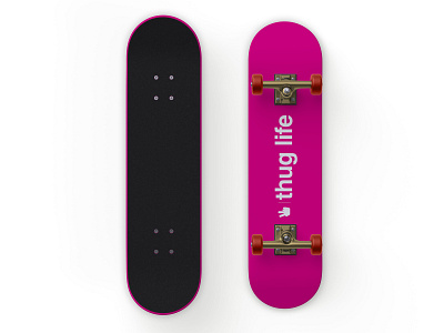 Thug Life Skate Deck 2 pac adobe xd graphic design helvetica pink skate deck skate or die skateboard skatebord deck swiss design thug life tupac