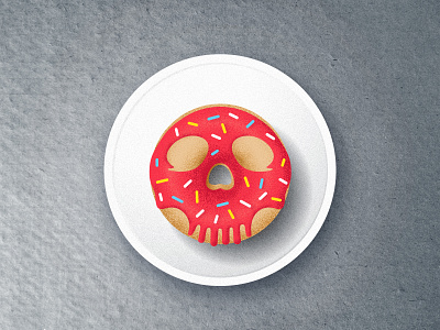 skull donut art design digital art donut doughnut illustration skull skull art sprinkles texture textures treat vector wip