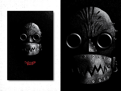 Skinned Deep alternative movie poster creature design horror illustration jaws monster movie poster movie poster design poster silhouette skinned deep texture vector