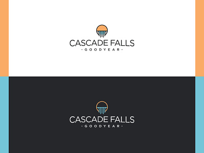 Cascade Falls apartment logo brand branding design icon identity illustration logo logo bug symbol typography vector water water icon waterfall waterfall icon