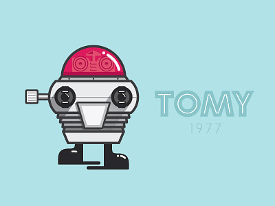 TOMY illustration retro toy robot tomy toy vintage wind up toy