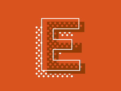big E alphabet dots e halftone letter lettermark logo registration