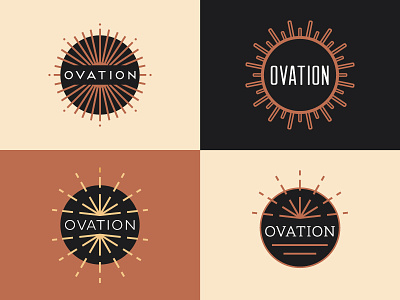 Ovation branding logo modern ovation rays starburst sunshine