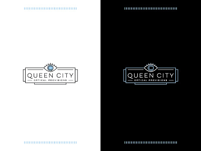 Queen City Optical Provisions art deco branding concept eye eyeball logo mark optical queen typography