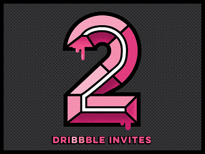 dribbble invites! 2 draft dribbble draft dribbble invite drips halftones invitation invite typography