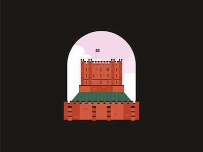 Durham Castle castle durham fort history illustration north east uk vector illustration