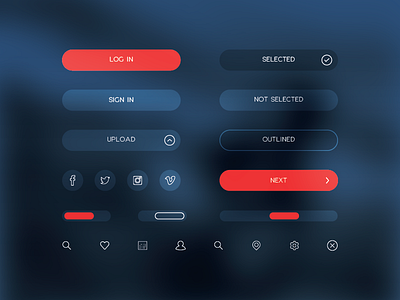 UI Kit and Assets app assets buttons clean concept design interface minimal ui ux