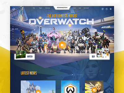 Overwatch Website Concept blizzard concept design gaming overwatch ui web website