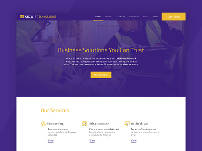UCS Technologies Homepage homepage modern purple tech technology ui website