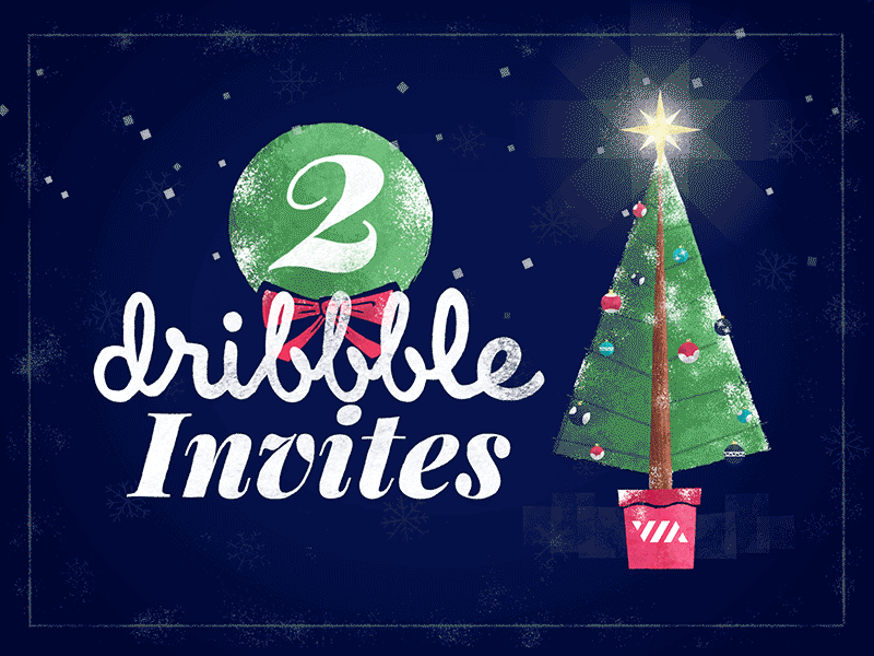 We have 2 Dribbble Invites animation christmas dribbble gif illustration invitations invites tree xmas