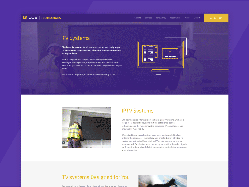 UCS Services Pages consultancy design font modern purple serif services tech ui ux web