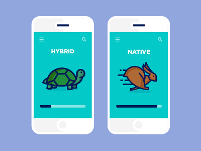 Hybrid Vs Native Apps Icon apps hare hybrid icons iphone mobile native tortoise